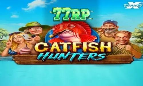Tampilan visual slot Catfish Hunters dengan tema bawah air yang gelap dan simbol memancing.